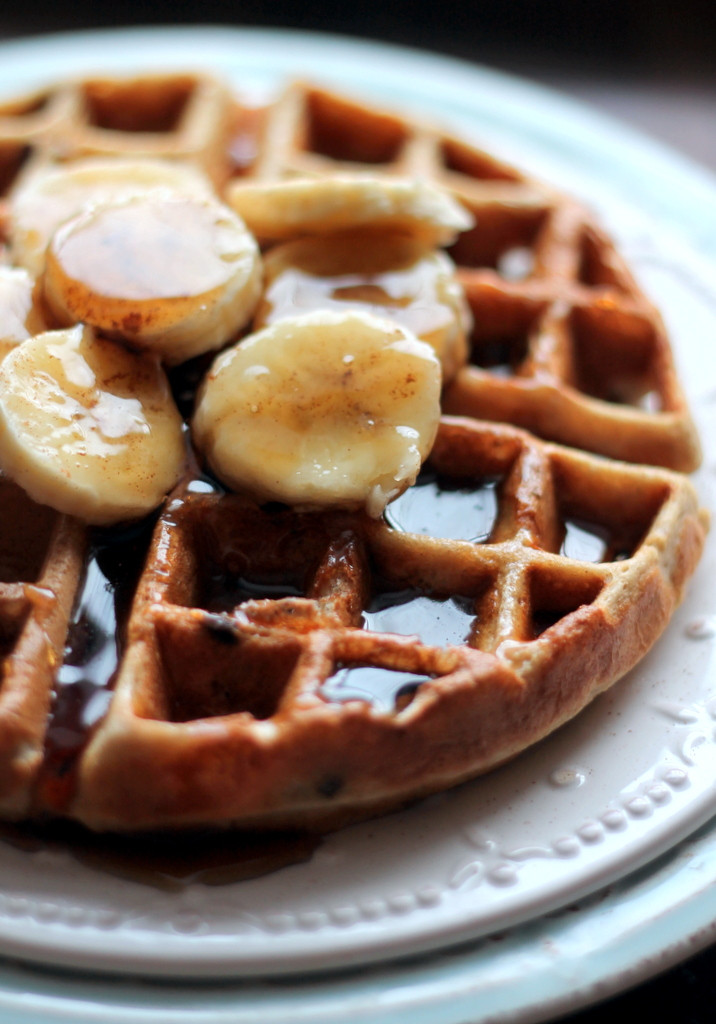 Healthy Banana Waffles
 Banana Chocolate Chip Quinoa Flour Waffles