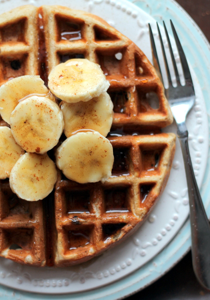 Healthy Banana Waffles
 Banana Chocolate Chip Quinoa Flour Waffles