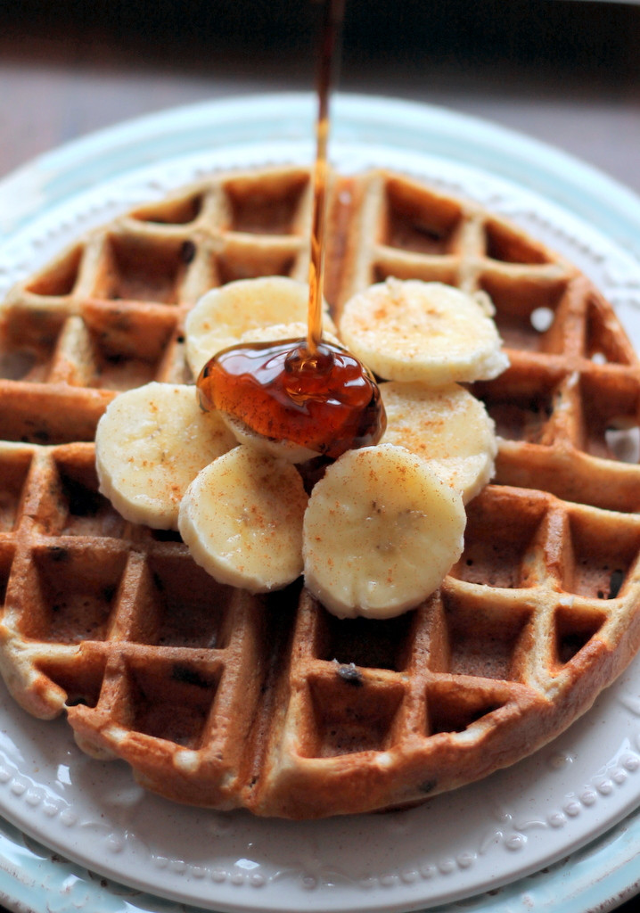 Healthy Banana Waffles
 Banana Chocolate Chip Quinoa Flour Waffles