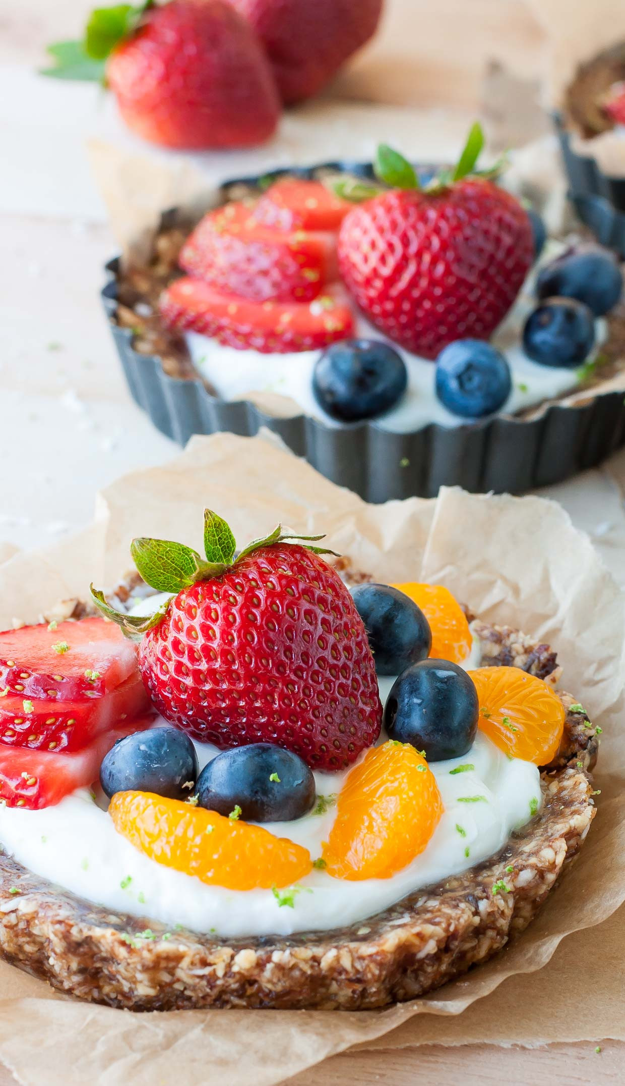 Healthy Berry Desserts
 Healthy No Bake Coconut Lime Tarts with Fruit and Yogurt