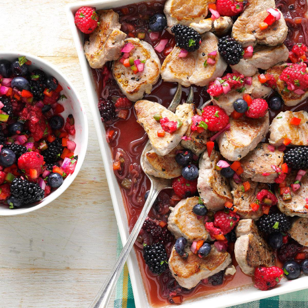 Healthy Berry Desserts
 Pork Tenderloin with Three Berry Salsa Recipe