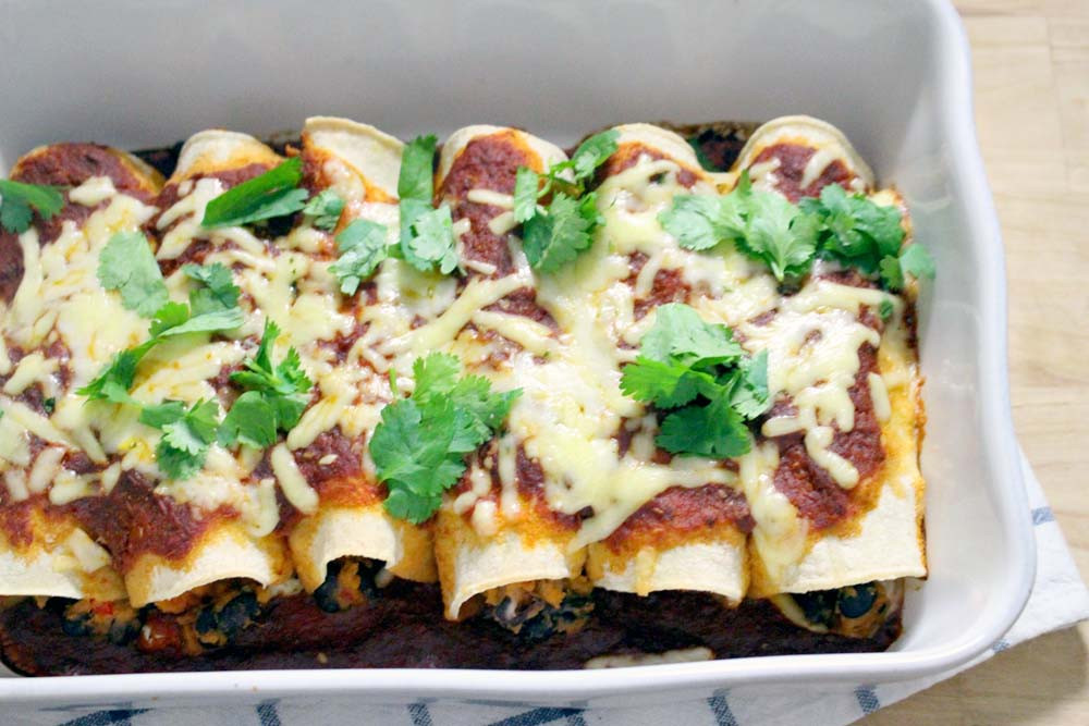 Healthy Black Bean Enchiladas
 Smoky Sweet Potato and Black Bean Enchiladas