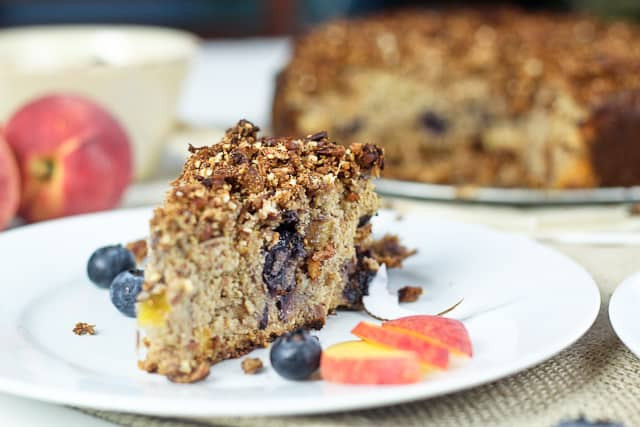 Healthy Blueberry Coffee Cake
 Peaches and Blueberry Coffee Cake • The Healthy Foo