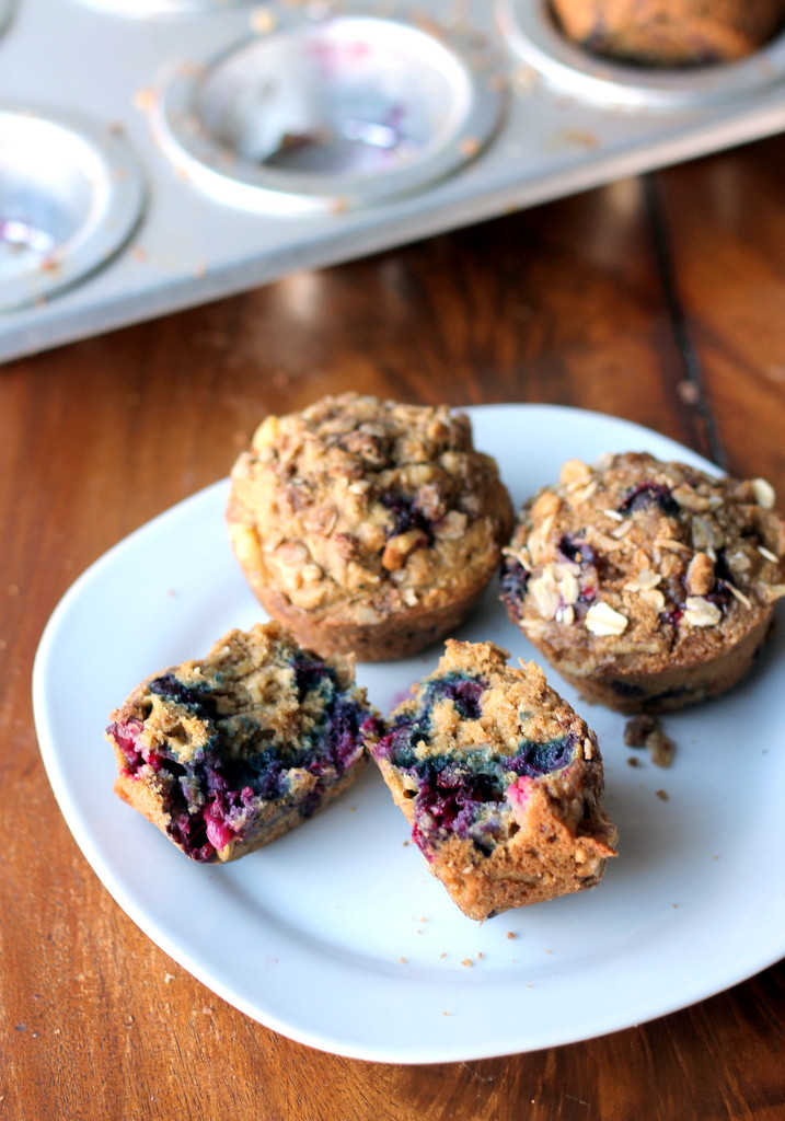 Healthy Blueberry Muffins With Applesauce
 Oatmeal Blueberry Applesauce Muffins with Walnut Oat