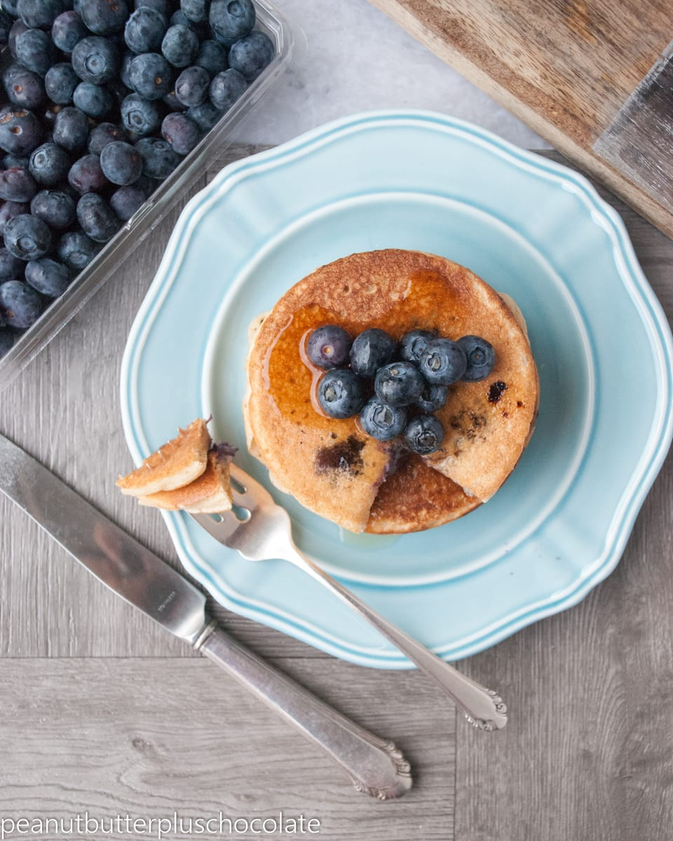 Healthy Blueberry Pancakes
 Healthy Blueberry Pancakes High Protein and GF — Peanut