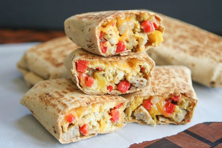 Healthy Breakfast Burrito Freezer
 Chicken Apple Sausage Breakfast Burritos Freezable Make