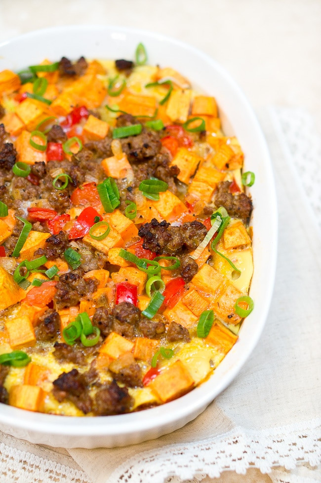 Healthy Breakfast Casserole With Sausage
 Sweet Potato Sausage and Egg Breakfast Casserole Paleo