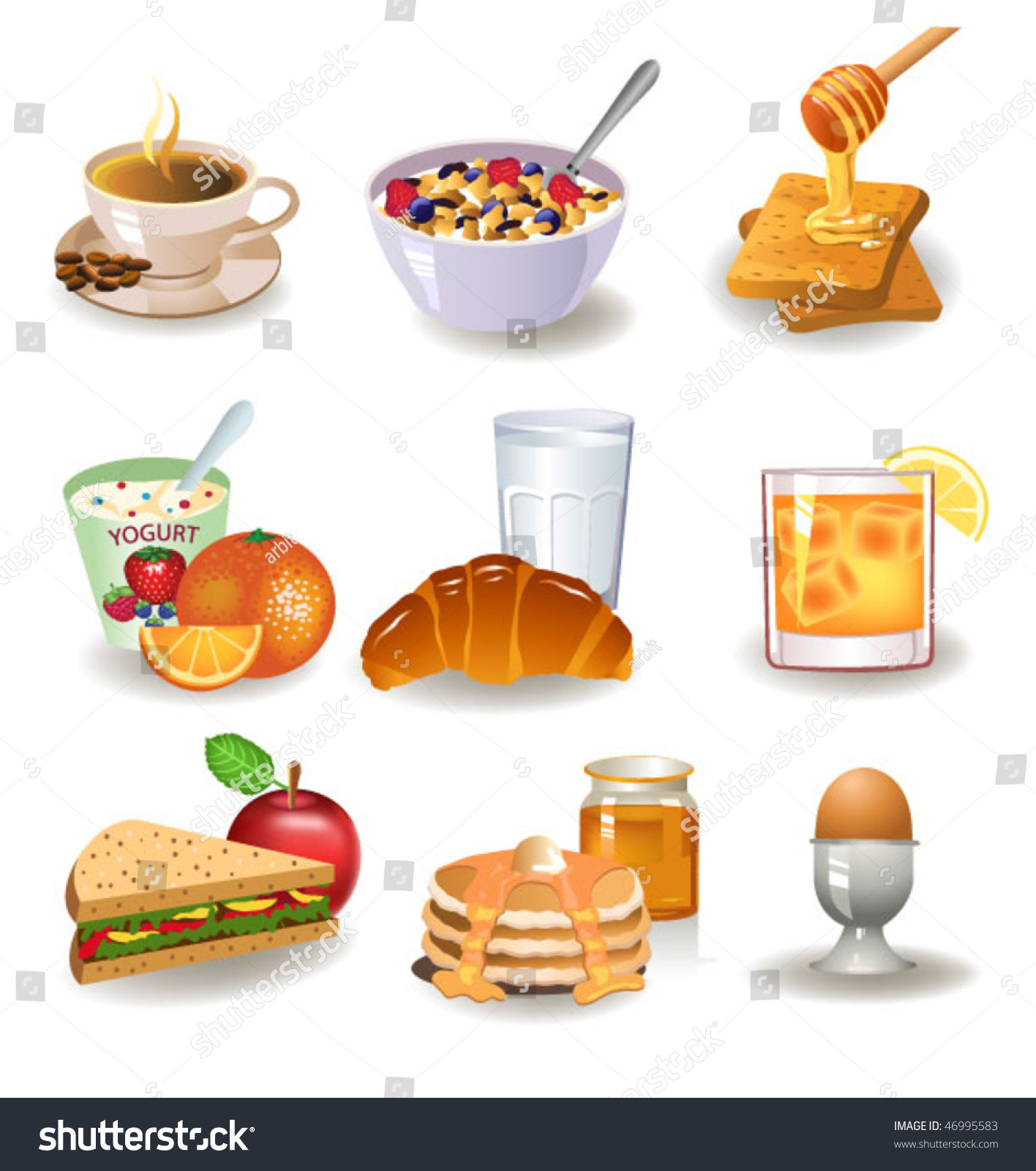 Healthy Breakfast Clipart
 Healthy Breakfast Stock Vector Shutterstock