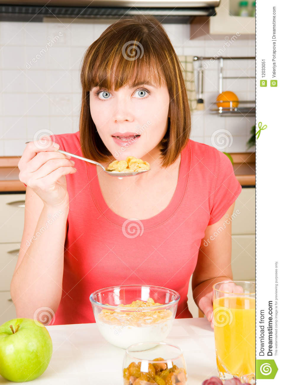 Healthy Breakfast For Women
 Woman Having A Healthy Breakfast Stock Image Image