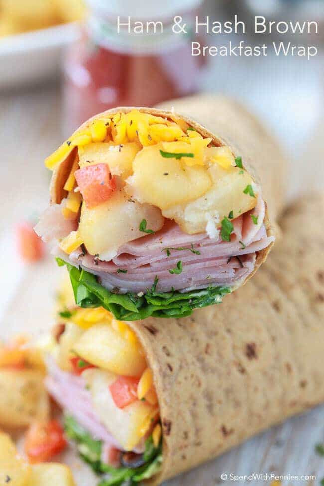 Healthy Breakfast Ideas Without Eggs
 Ham & Hash Brown Breakfast Wraps without Eggs