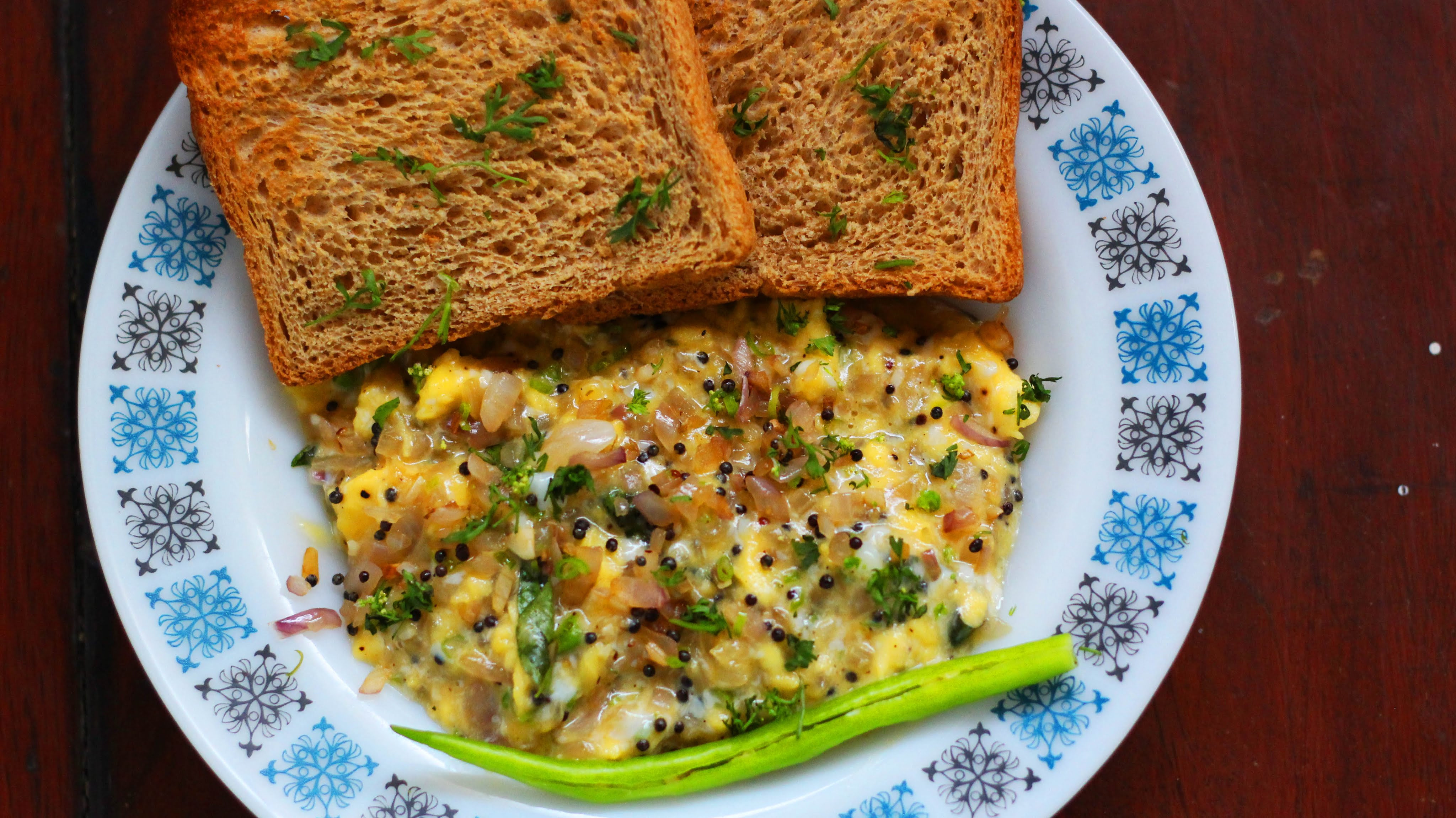 Healthy Breakfast Indian
 Monchoso South Indian Egg Bhurji Low fat scrambled