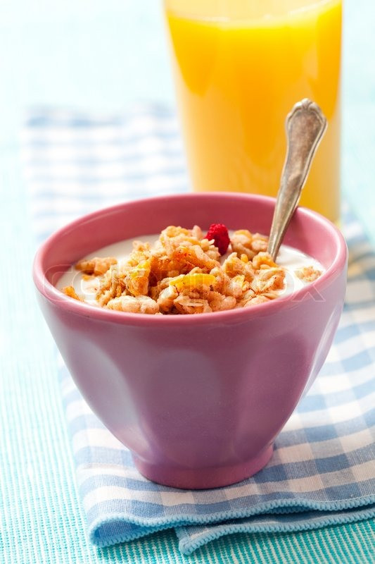 Healthy Breakfast Juices
 Healthy breakfast with cereal and orange juice