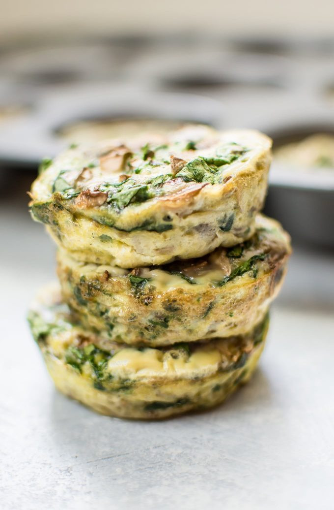 Healthy Breakfast Muffins Low Calorie
 Spinach and Mushroom Healthy Breakfast Egg Muffins • Salt