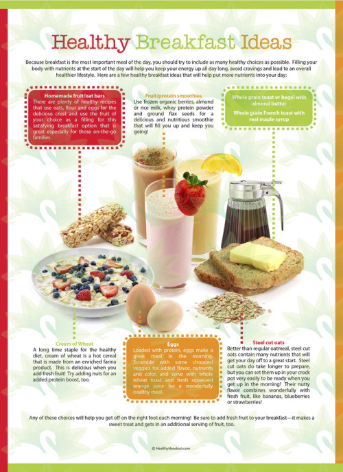 Healthy Breakfast Options
 Getting Fit and Healthy Healthy Breakfast Ideas Source