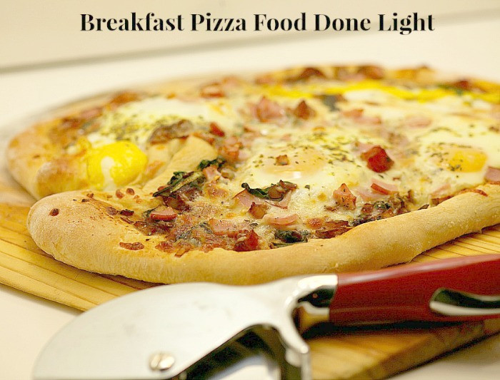Healthy Breakfast Pizza
 Egg Spinach and Canadian Bacon Breakfast Pizza Food