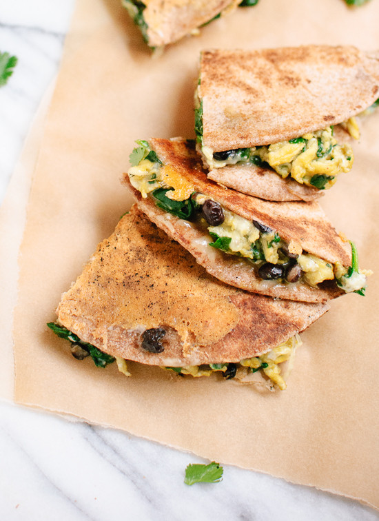 Healthy Breakfast Quesadilla Recipes
 Breakfast Quesadillas with Spinach and Black Beans
