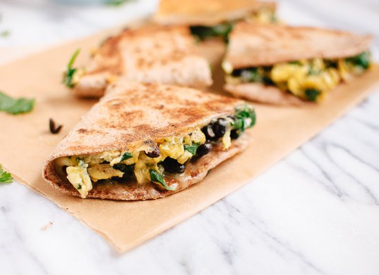 Healthy Breakfast Quesadilla Recipes
 Breakfast Quesadillas with Spinach and Black Beans