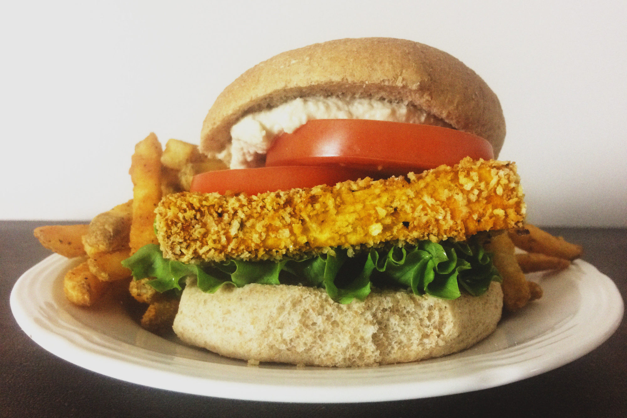 Healthy Breakfast Sandwich Fast Food
 Healthy Fast Food Style Crispy "Chicken" Sandwich Vegan