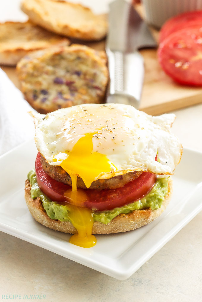 Healthy Breakfast Sandwiches
 Open Faced Egg Avocado and Hash Brown Breakfast