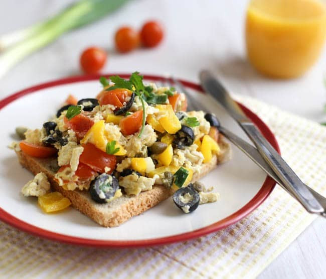 Healthy Breakfast Scramble
 Mediterranean scrambled eggs Amuse Your Bouche
