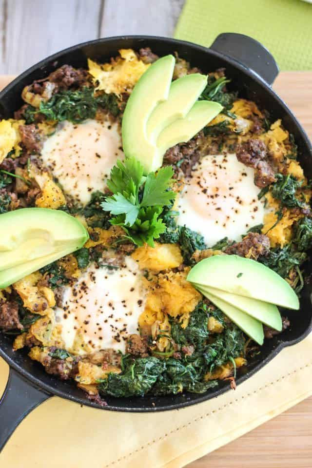 Healthy Breakfast Skillet
 Paleo Ground Beef & Butternut Squash Breakfast Skillet