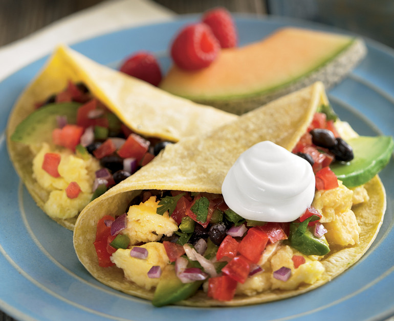 Healthy Breakfast Tacos
 Light Breakfast Veggie Tacos Daisy Brand