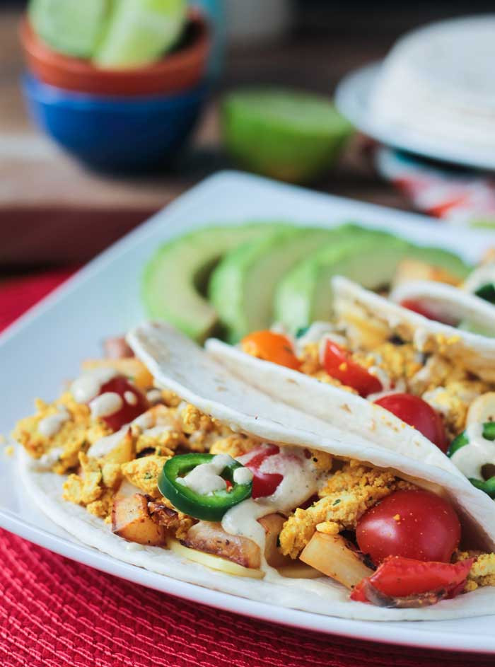 Healthy Breakfast Tacos
 Healthy Breakfast Tacos w Tofu & Roasted Potatoes