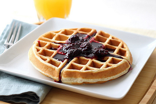 Healthy Breakfast Waffles
 Tasty and Heart Healthy Waffles with Blackberry Syrup