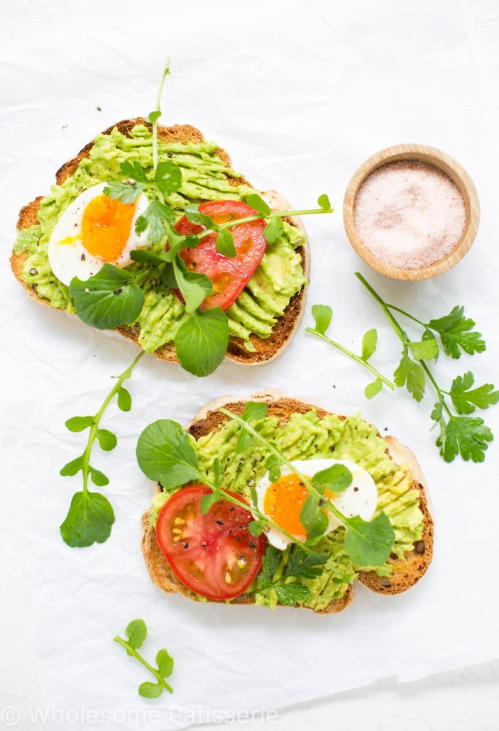 Healthy Breakfast With Eggs And Avocado
 Smashed Avocado Toast