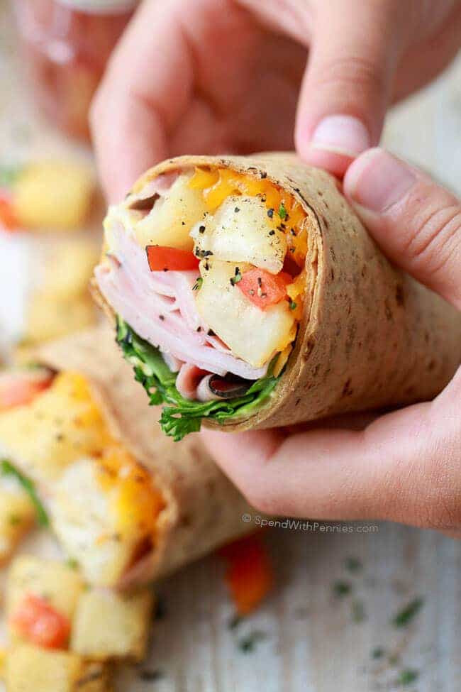 Healthy Breakfast Wrap Recipes
 Ham & Hash Brown Breakfast Wraps without Eggs