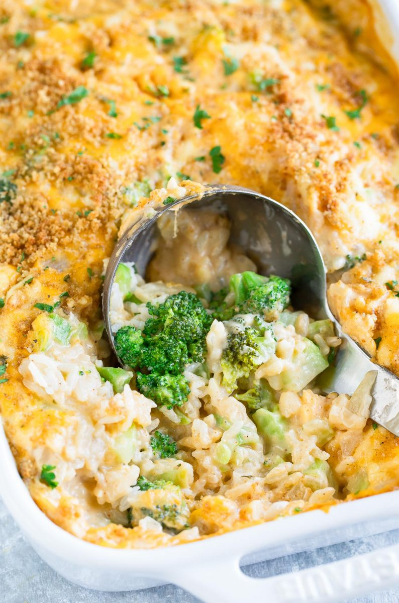 Healthy Broccoli Rice Casserole
 Cheesy Broccoli Rice Casserole We Love this Ve arian