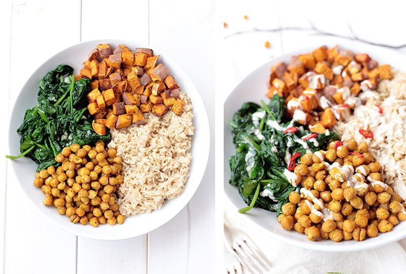 Healthy Brown Rice Bowl Recipes
 Chickpea Spinach & Sweet Potato Brown Rice Bowl