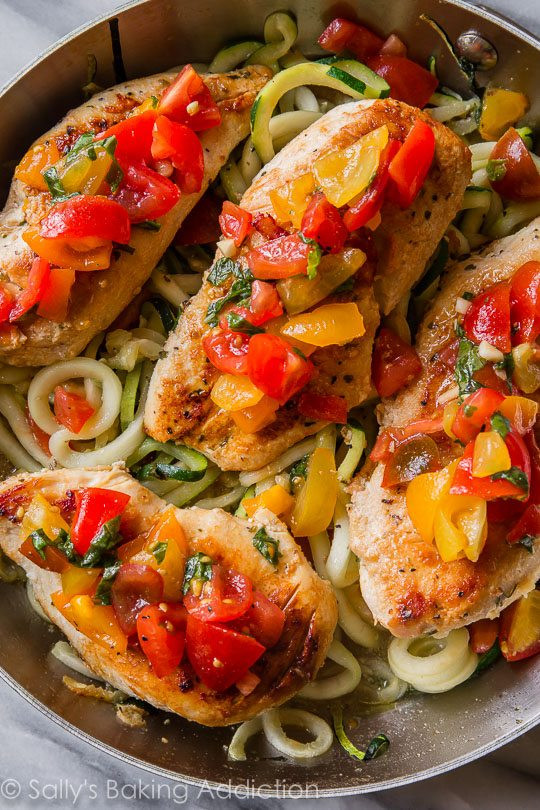 Healthy Bruschetta Chicken
 Skillet Bruschetta Chicken Dinner Sallys Baking Addiction