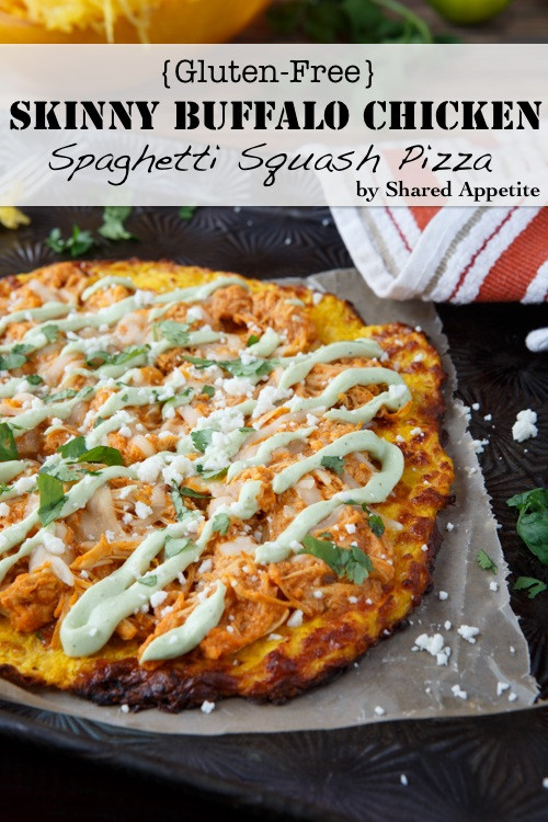 Healthy Buffalo Chicken Pizza
 Gluten Free Skinny Buffalo Chicken Spaghetti Squash Pizza