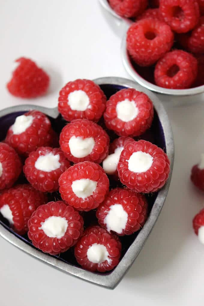 Healthy But Delicious Snacks
 Yogurt filled raspberries a delicious and healthy snack