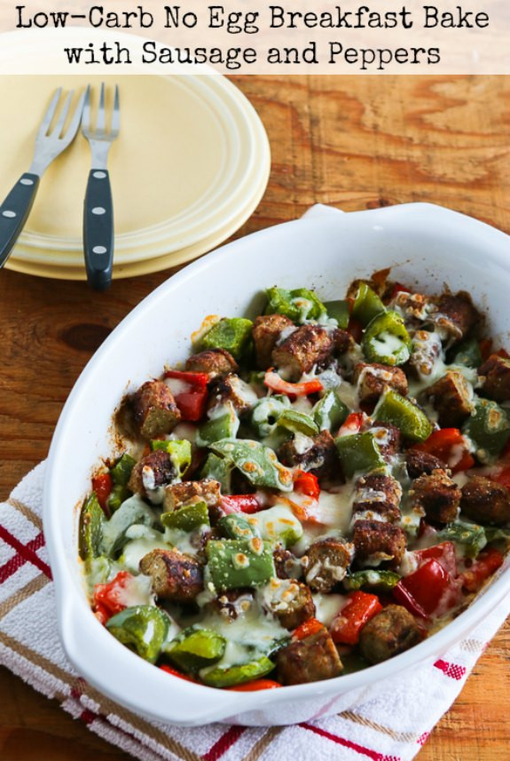 Healthy Carb Free Breakfast
 Low Carb No Egg Breakfast Bake with Sausage and Peppers