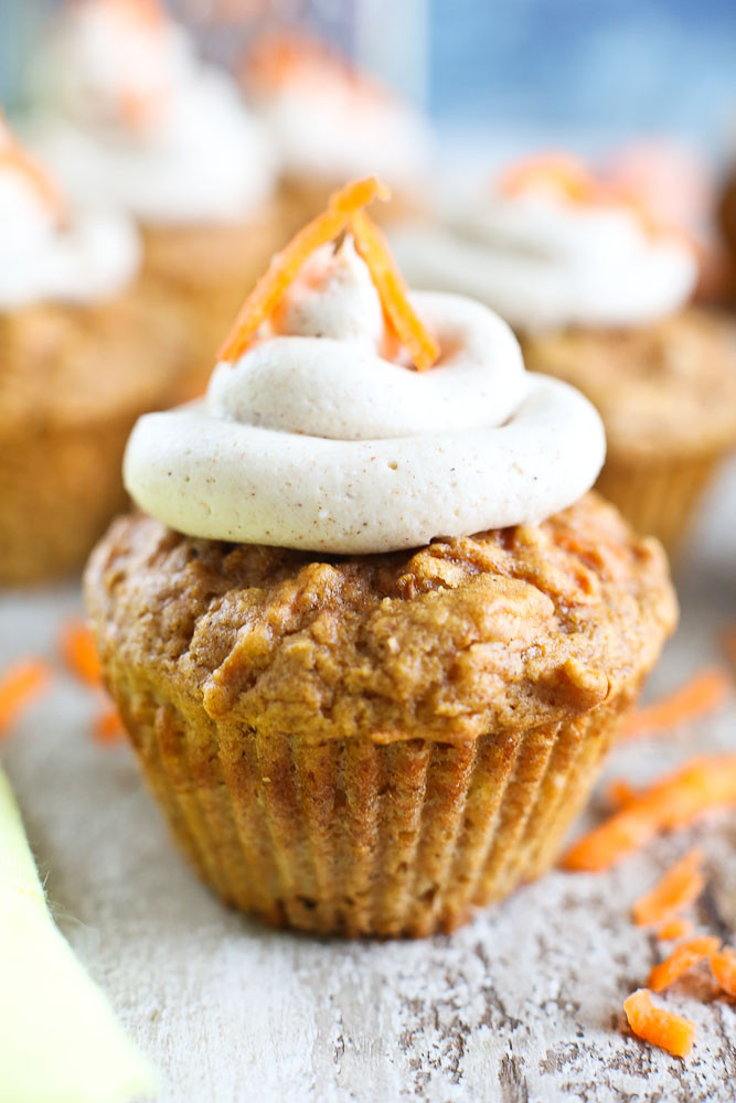 Healthy Carrot Cupcakes
 Healthy Carrot Cake Cupcakes with Cream Cheese Frosting