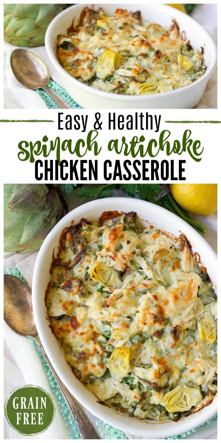 Healthy Casserole Recipes With Chicken
 Healthy Spinach Artichoke Chicken Casserole