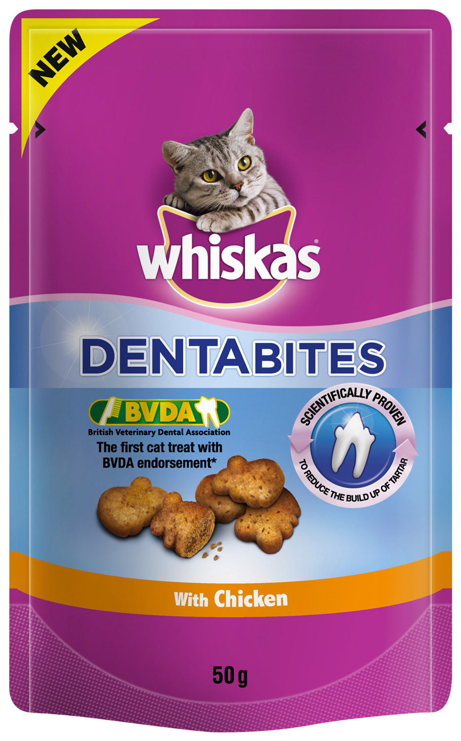 Healthy Cat Snacks
 Whiskas Dentabites Chicken 50g Whiskas Dentabits Cat