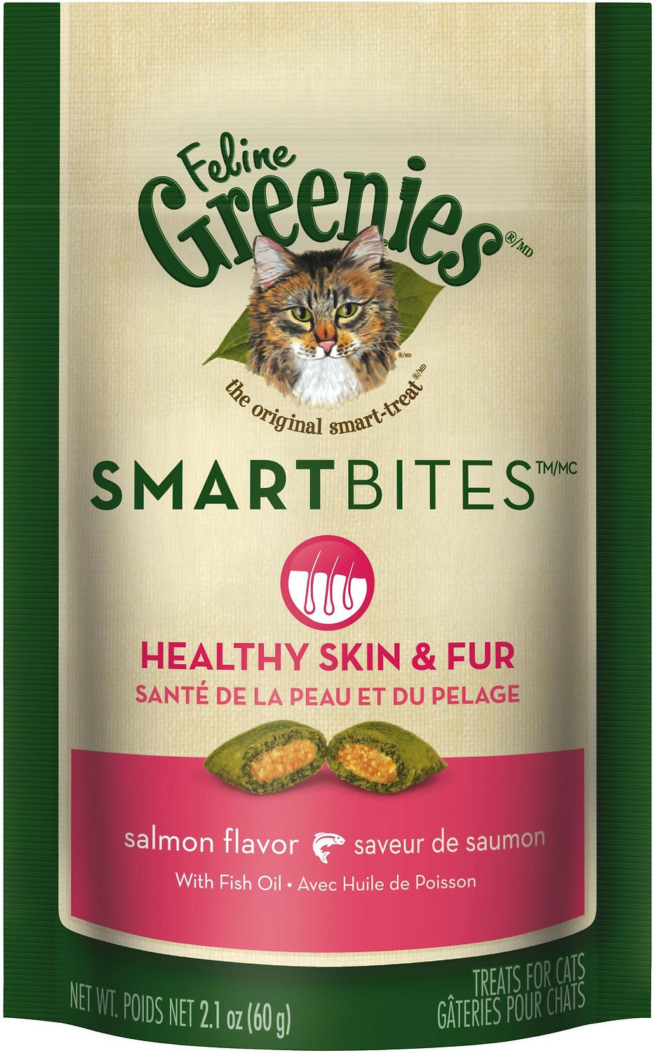 Healthy Cat Snacks
 Greenies Feline SmartBites Healthy Skin & Fur Salmon