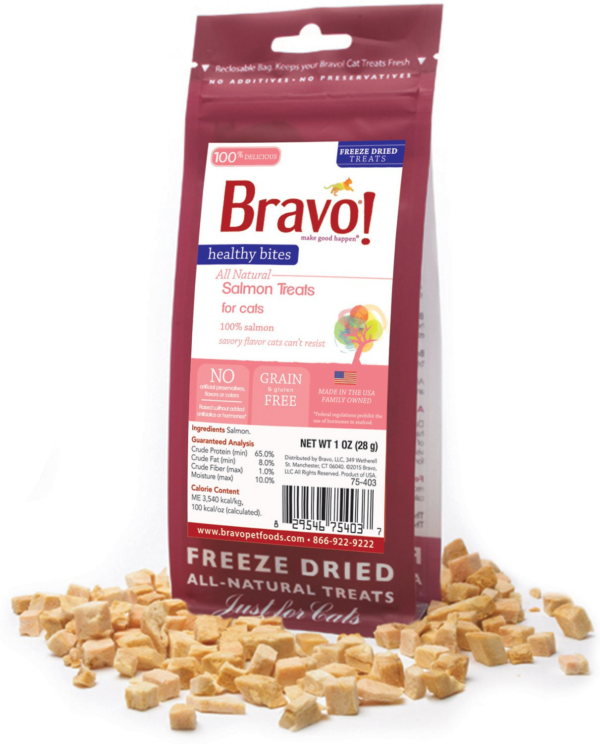 Healthy Cat Snacks
 Bravo Healthy Bites Salmon Freeze Dried Cat Treats 1 oz