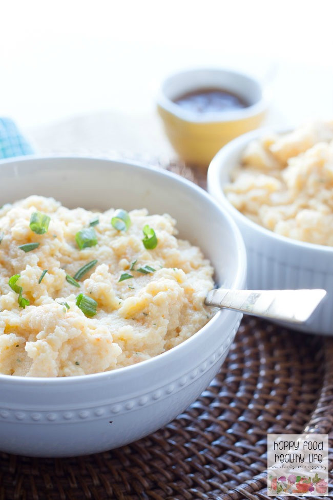 Healthy Cauliflower Mashed Potatoes
 Garlic & Herb Mashed Cauliflower