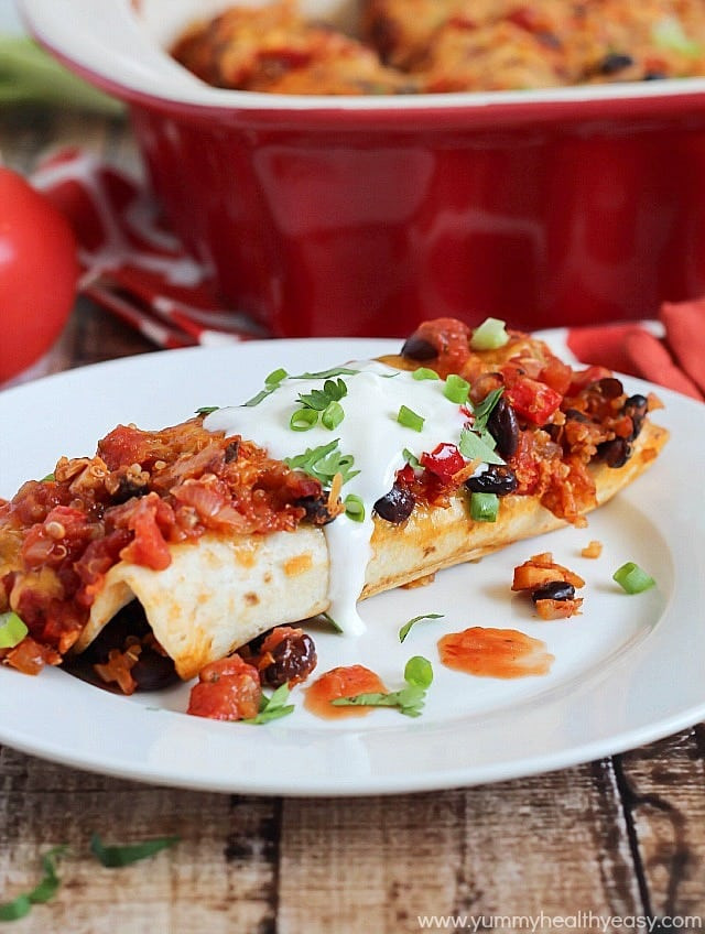 Healthy Chicken and Black Bean Enchiladas 20 Ideas for Chicken Black Bean &amp; Quinoa Enchiladas Yummy Healthy Easy