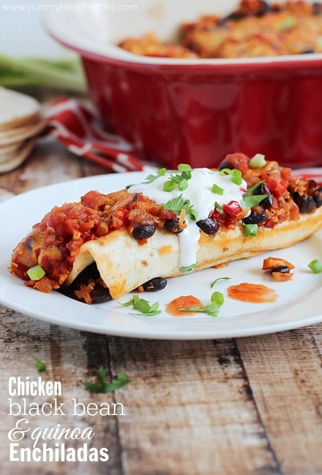 Healthy Chicken And Black Bean Enchiladas
 Chicken Black Bean & Quinoa Enchiladas Yummy Healthy Easy
