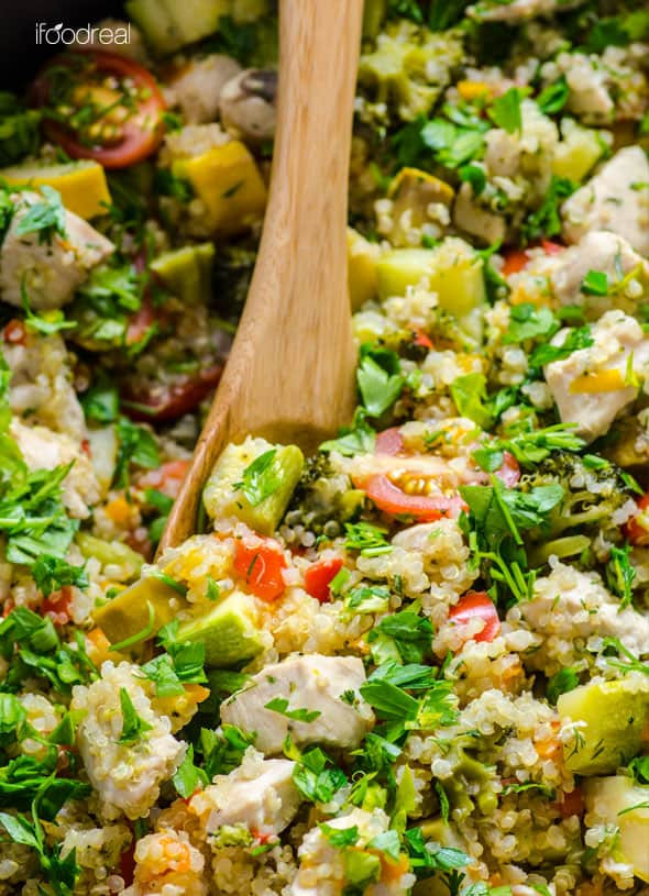 Healthy Chicken And Quinoa Recipes
 Quinoa Skillet with Chicken and Garden Veggies iFOODreal