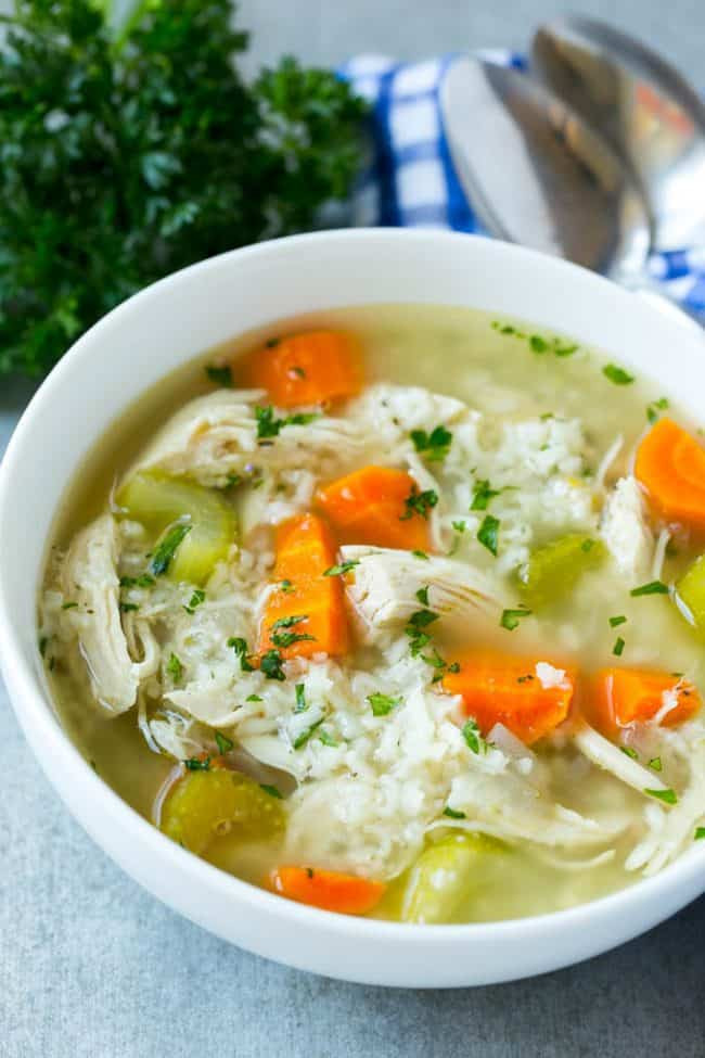 Healthy Chicken And Rice Soup
 healthy creamy chicken and rice soup