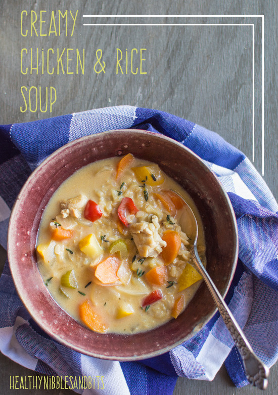 Healthy Chicken And Rice Soup
 Creamy Chicken and Rice Soup
