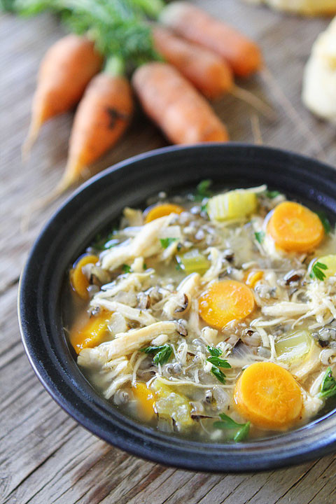 Healthy Chicken And Rice Soup
 Slow Cooker Chicken and Wild Rice Soup