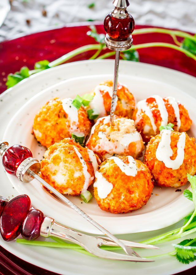 Healthy Chicken Appetizers
 These Crockpot Buffalo Chicken Meatballs with Blue Cheese