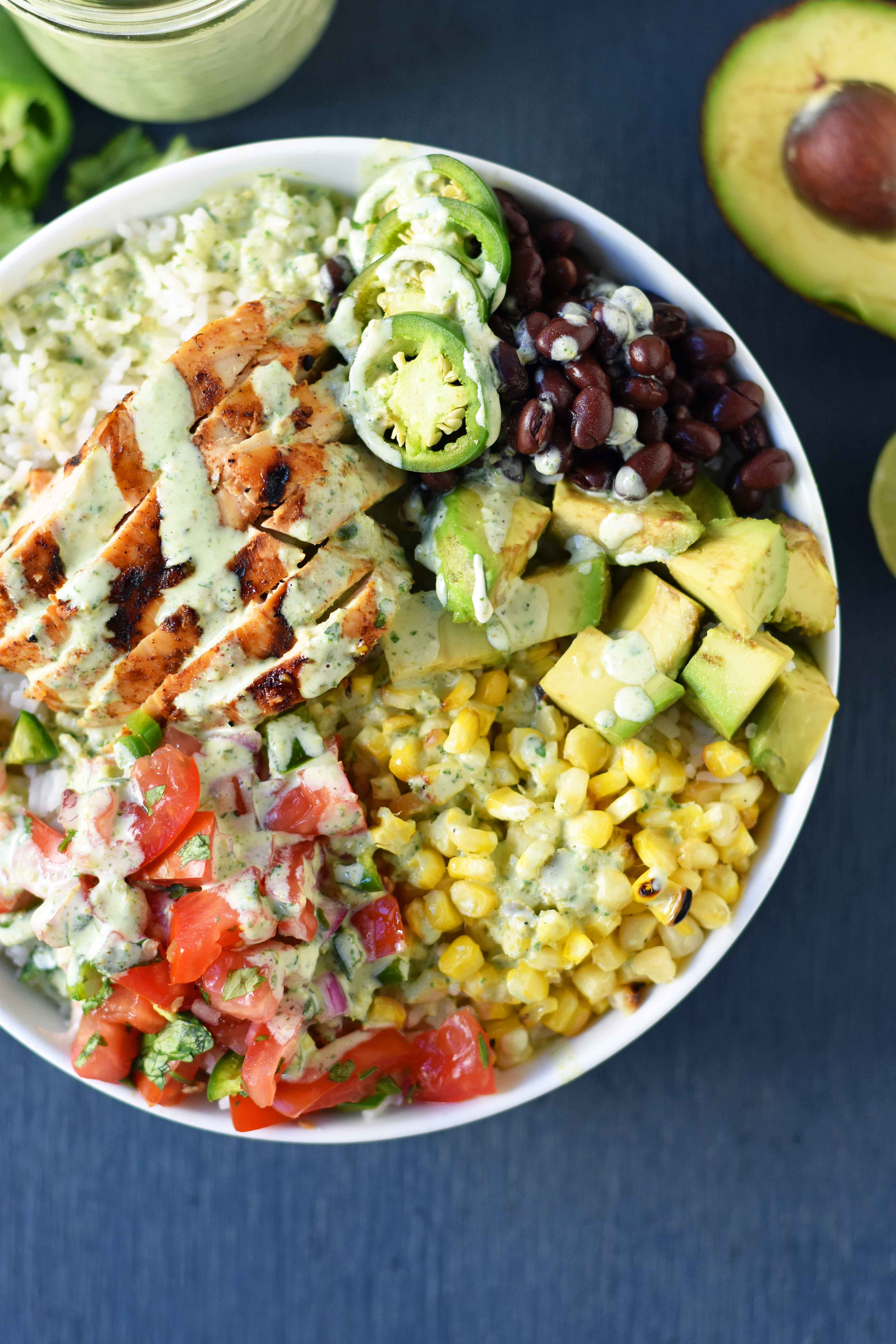 Healthy Chicken Bowl Recipes
 Grilled Chicken Burrito Bowls – Modern Honey